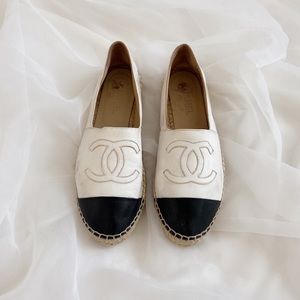Chanel leather lamb skin espadrilles